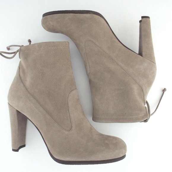 New STUART WEITZMAN Topo Gray Tie Back Booties 8 - Picture 4 of 8